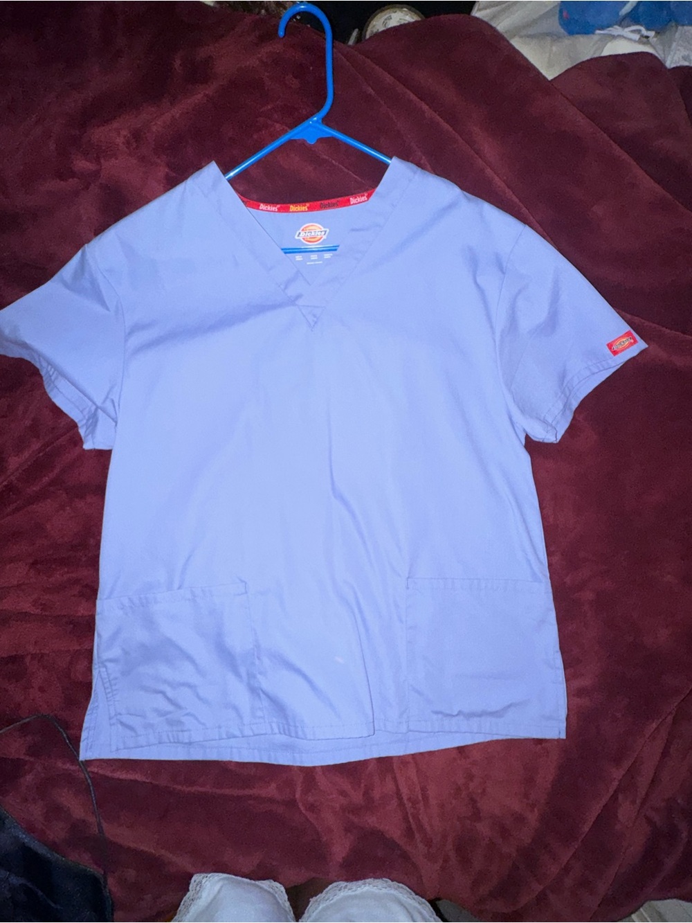 Dickies Light Purple V-Neck Short Sleeve Scrub Top